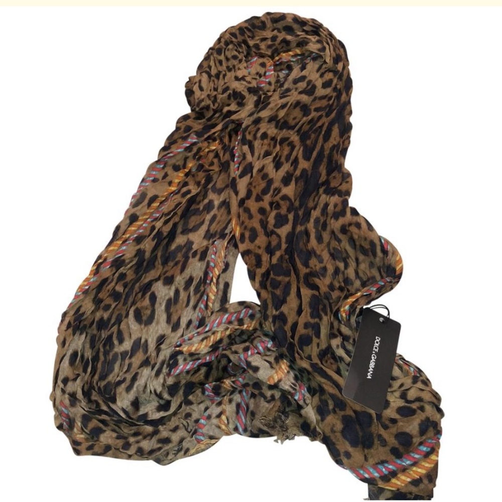 Dolce & Gabbana Leopard Print Modal Cashmere Scarf